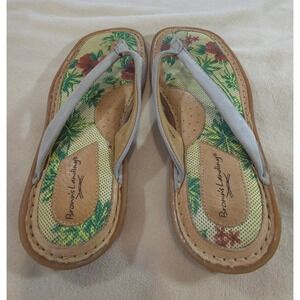 Browns Landing Aloha Floral Palm Tree Thong Sandals Women's 7